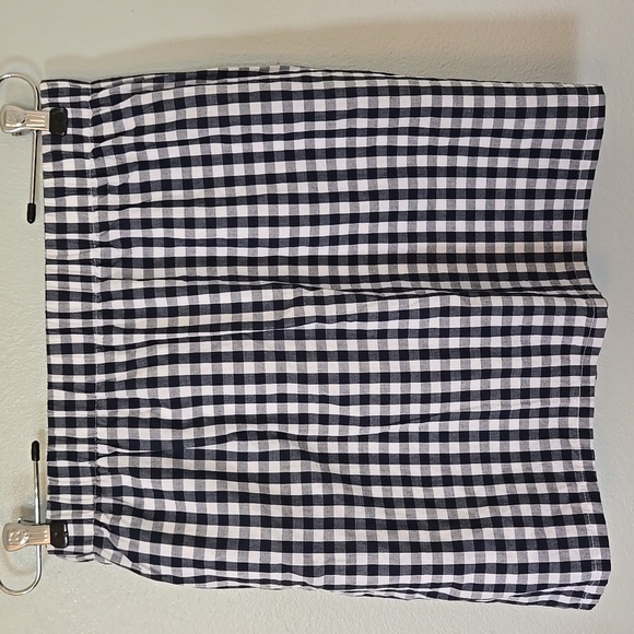 Skies Are Blue Navy Gingham Faux Wrap Skirt Size Medium - Picture 2 of 7